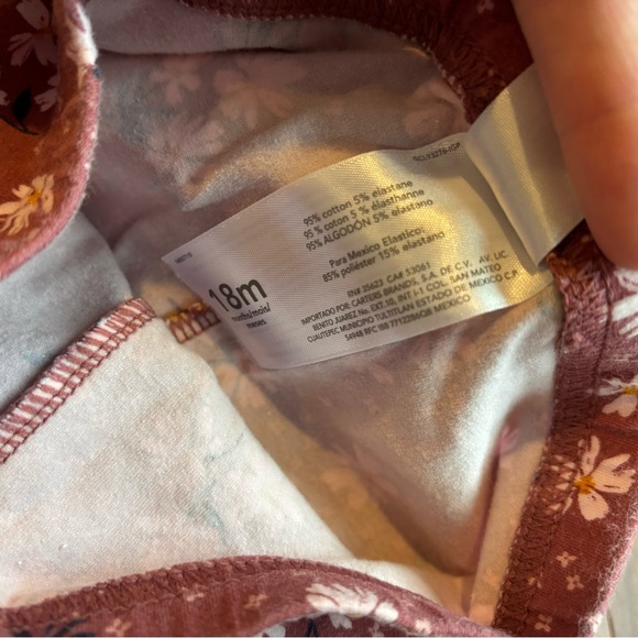 4 for $10 ๐ Carter's Denim Style Loose Top with Burgundy Floral Pants - Picture 8 of 9